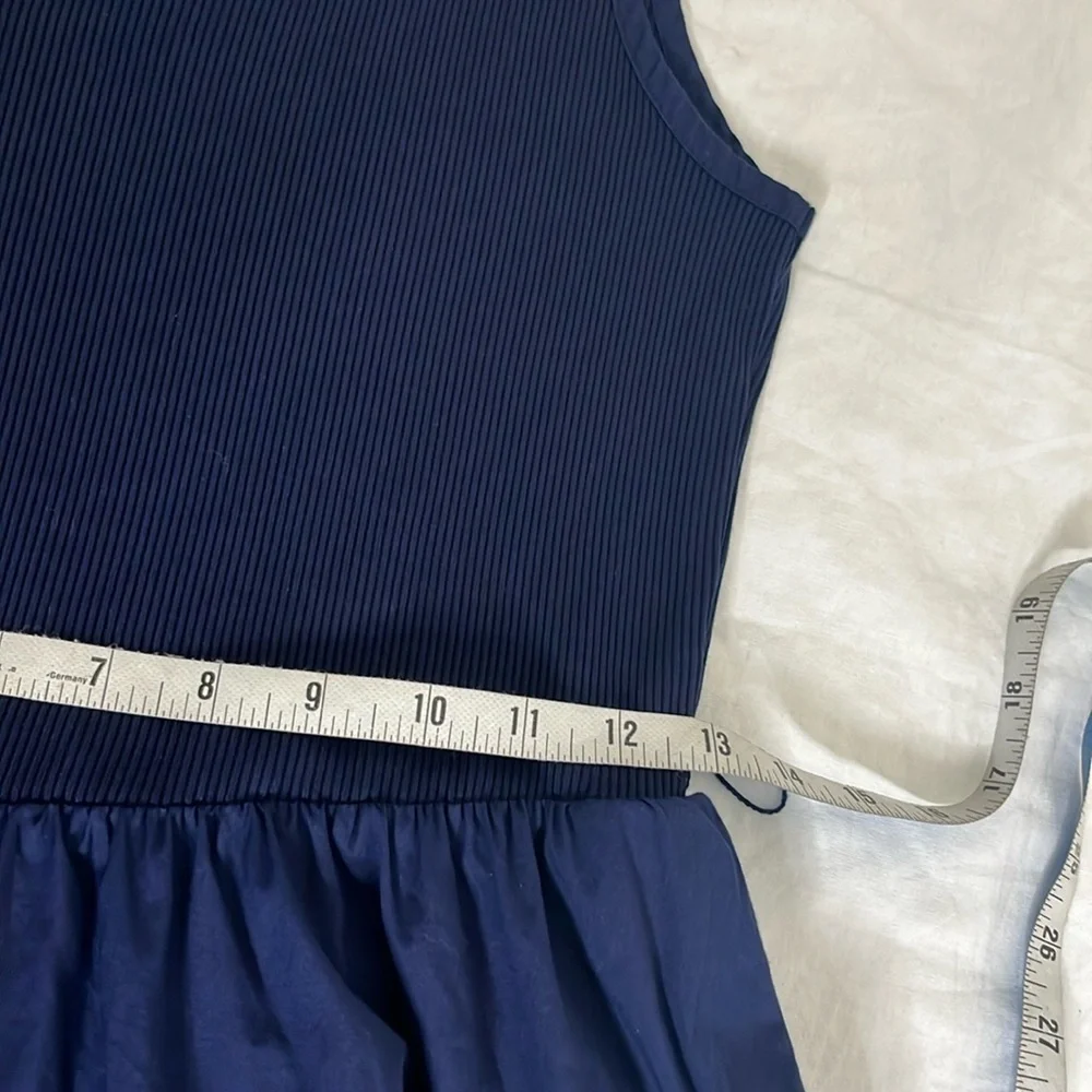 Vineyard Vines Women's Poplin Rib Mix Midi Dress size S Navy Preppy Country Club - Picture 14 of 15